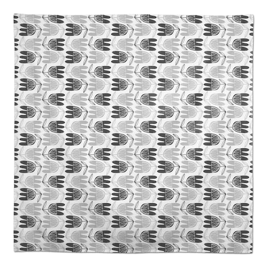 Mid Mod Gray Florals Tablecloth